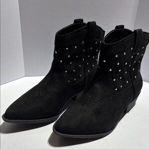 Circus by Sam Edelman Black Ankle Booties with Studded Detail